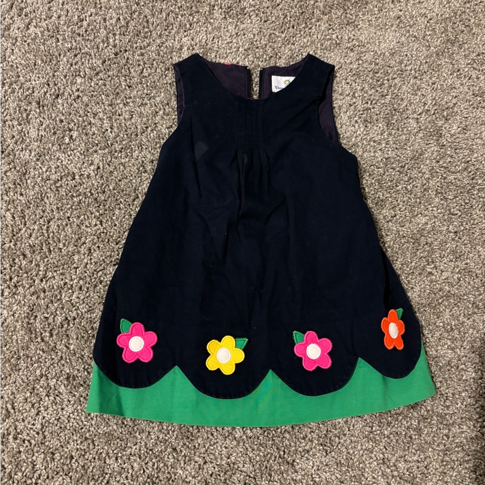 Navy Florence Eiseman Floral Kids Dress